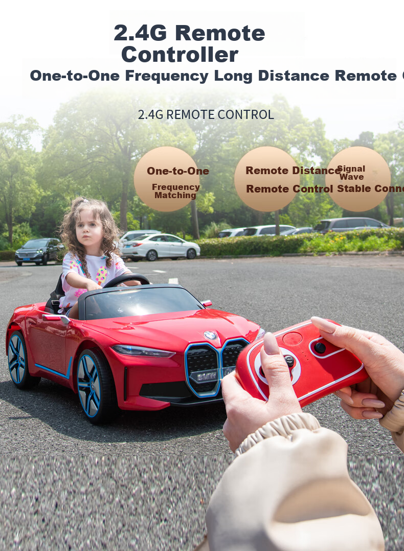 BeRica BMW Authorized Children's Electric Car, Rocking Four-Wheel Drive, 115cm, 30kg Load Capacity, Four-Wheel Toy Car 13