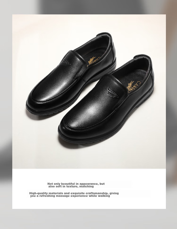CARTELO Leather Shoes for Men, Slip-On Genuine Leather, 2026 New Style, Casual Business Dad Shoes, Soft Sole Formal Wear, Middle-Aged Breathable Soft Leather 5