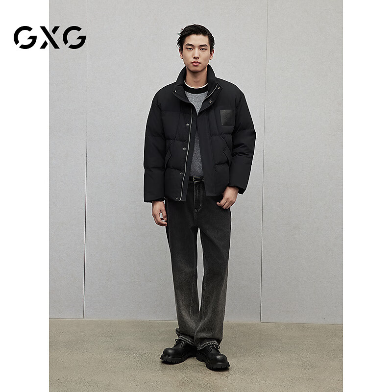 GXG Men's Wear, Commuter Stand-Collar Blazer, Winter 2024 New Product, Black, 170/M
