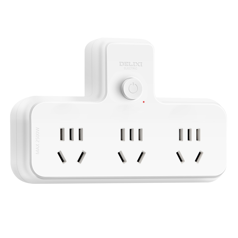 DELIXI Conversion Plug/triangle-Shaped One-To Socket/wireless Conversion Socket/power Adapter/power Strip/extension Cord with Master Switch, 3 Outlets, 5 Sockets