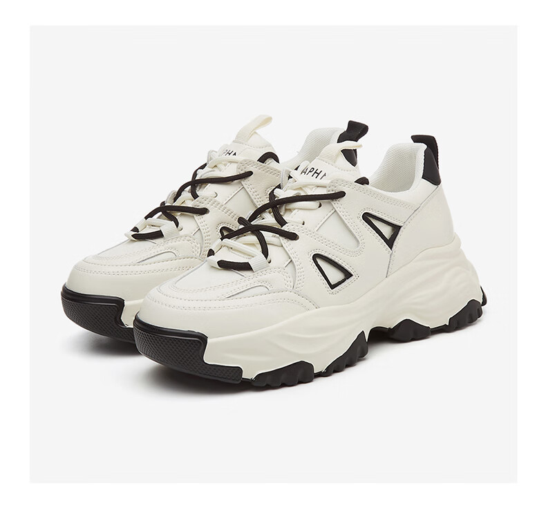 DAPHNE Women's Dad Shoes, Versatile Casual Shoes, Height-Increasing Slimming Low-Top Sneakers, 4623101044, Milk Tea Color, Size 36 19