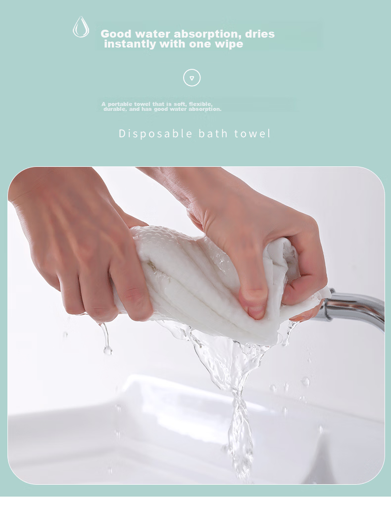 Grace Disposable Bath Towel, Thickened Large Size, Pearl Pattern Face Towel, Hotel Portable Travel, 4 Packs, 70*100cm, 70g 7
