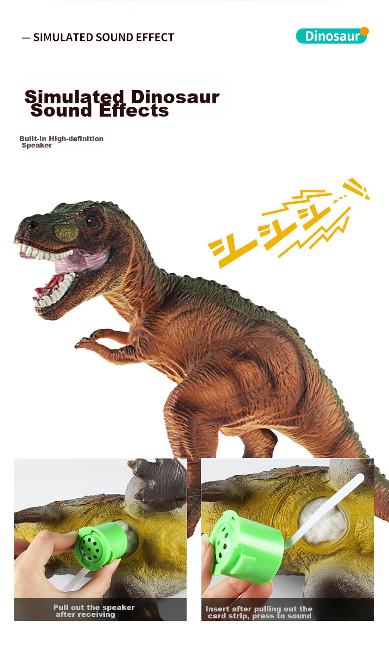 Babamama Children's Dinosaur Toy, Sound-Emitting Plastic Dinosaur Model, Jurassic Pterodactyl, New Year Gift 11