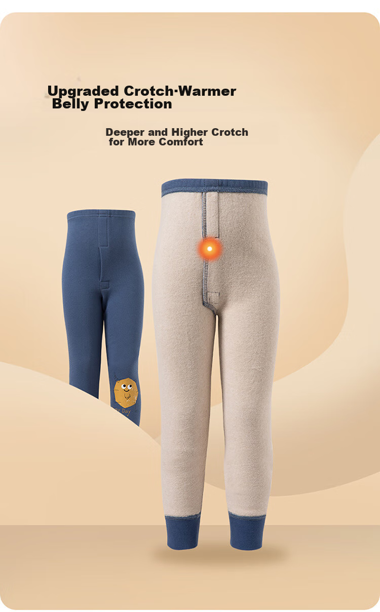 Dingguagua Children's Thermal Pants Boys Autumn Fleece Thickened Inner Wear Fleece Cotton Lined Pants 6A01 170 5