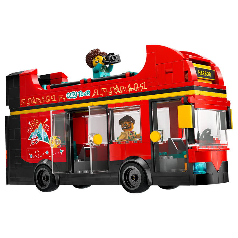 LEGO City 60407 Red Double-Decker Bus Building Set, Toy for Boys And Girls, Birthday Gift, Home Decoratio