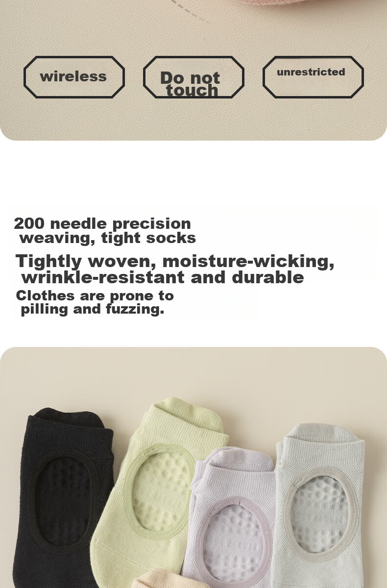 Ziyouxi Yoga Socks for Women, Professional Sports Fitness Non-Slip Socks, Pilates Mesh Breathable Seamless Anti-Pilling Boat Socks for Spring And Summer 13