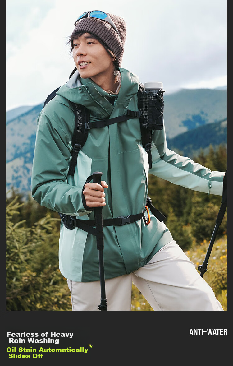 Beneunder Three-In down Jacket for Men, Outdoor Windproof And Waterproof, LS19924, Christmas Gift, Misty Gray, XL 9