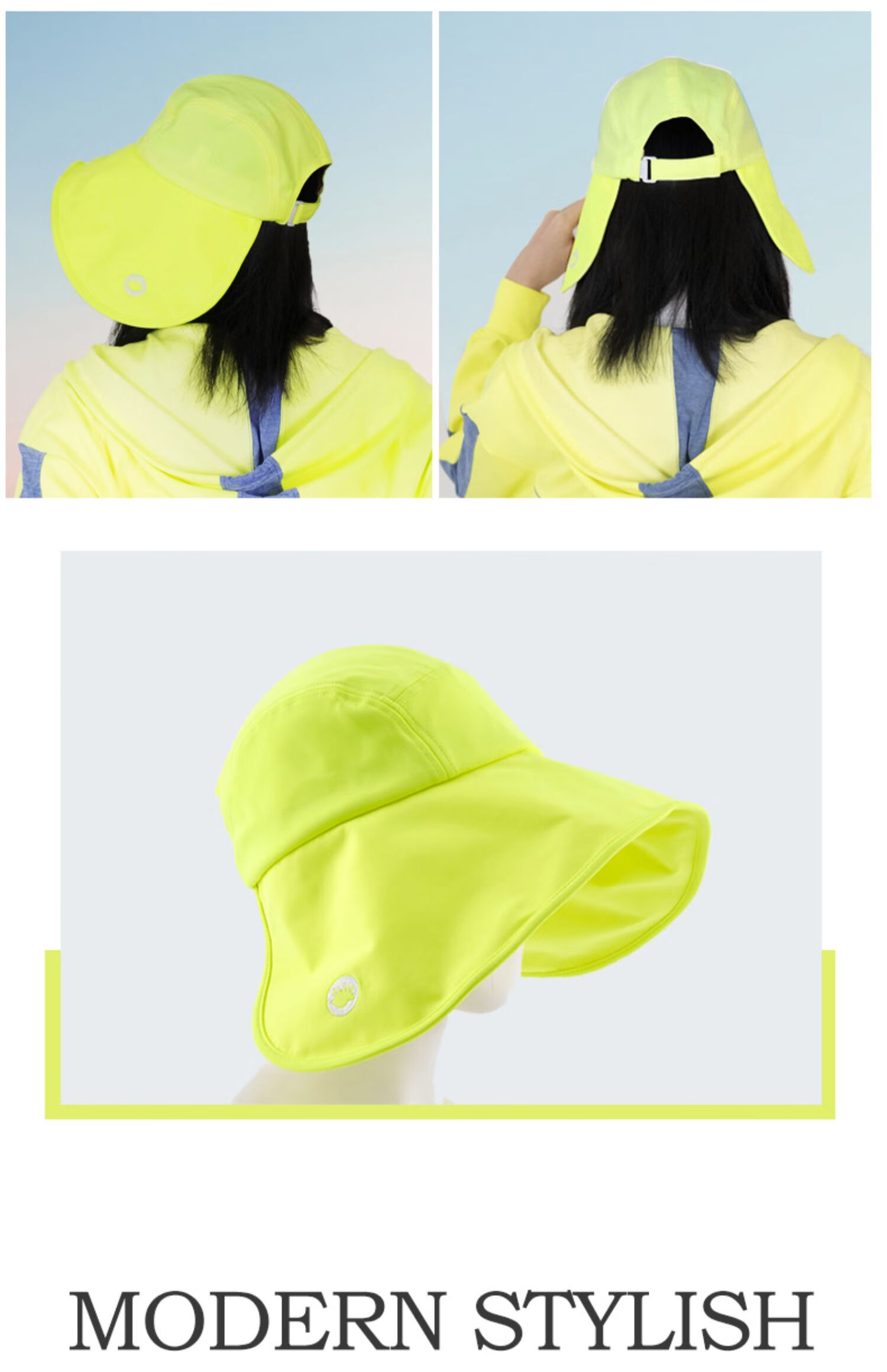 HOII Sun Protection Hat for Women, UV-Resistant Summer Wide Brim Round Bucket Hat Sun Visor Red 6