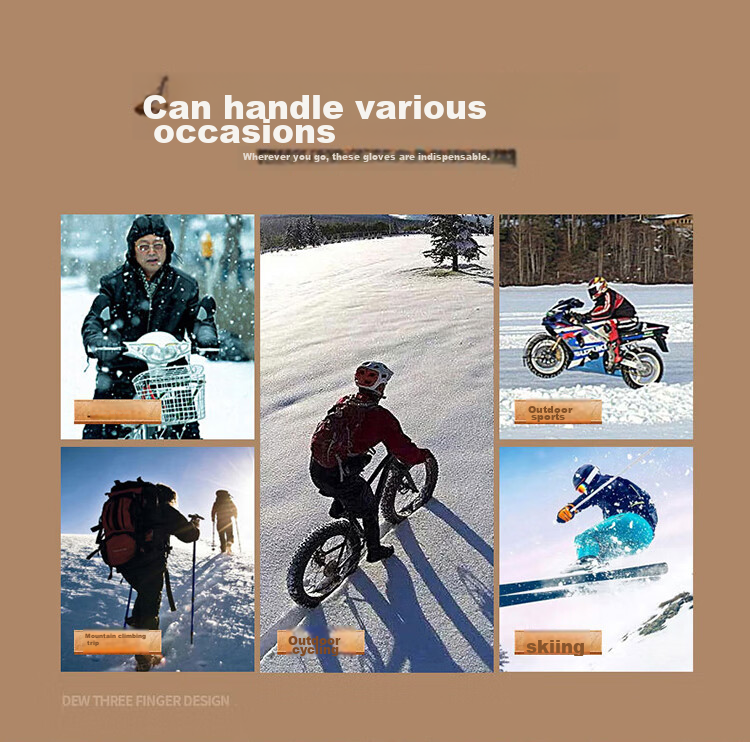 RED DRAGONFLY Cycling Gloves for Men, Winter Outdoor Sports Windproof Water-Resistant Running Hiking Gloves, Warm Fleece-Lined Touchscreen Gloves 3