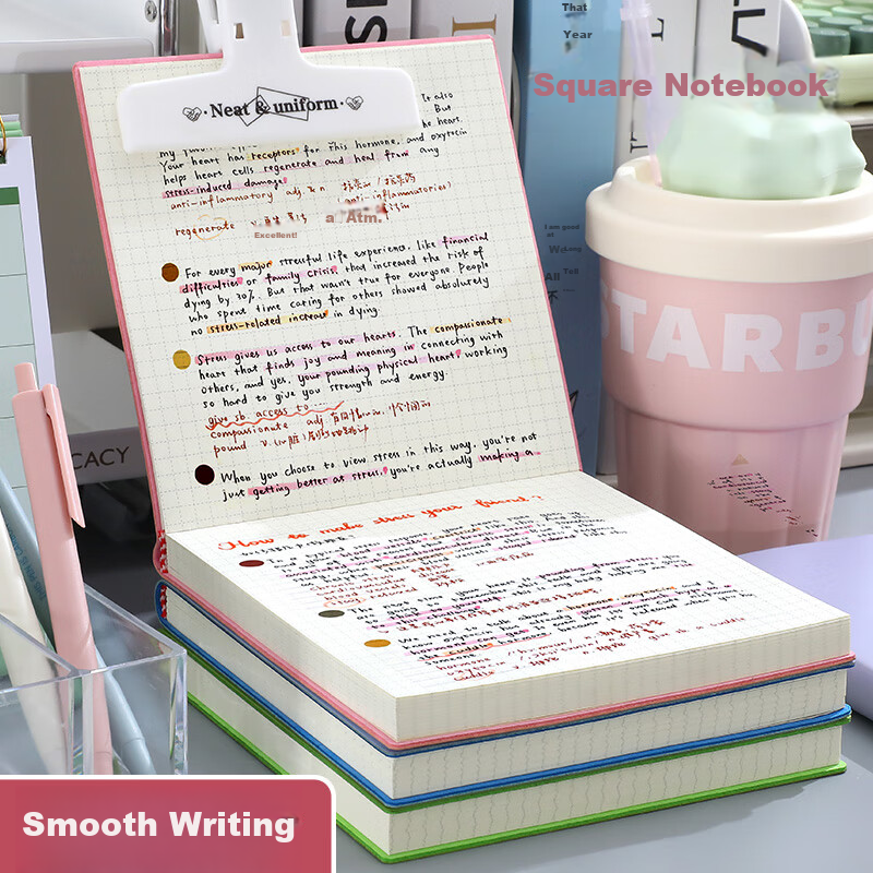 Zuolanzhe Square Grid Notebook, Mind Map Journal, Pocket Planner, High-Quality, for College Students, Postgraduate Exam Preparation, Reading Notes, Diary, Green Color