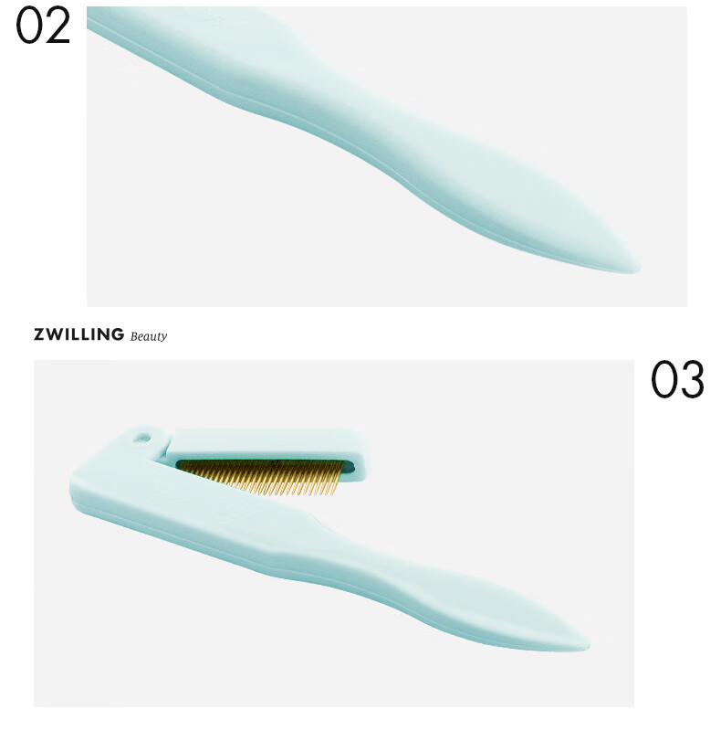 ZWILLING Foldable Eyelash Comb, Small Steel Comb, Imported Stainless Steel Toothed Comb, Eyebrow Brush, Lash Brush, Gift for Girlfriend, Germa 12