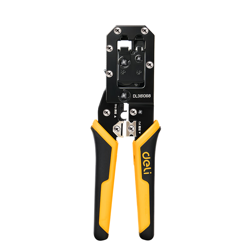 Deli Ratchet Network Pliers, Cable Crimper for 6P/8P Network And Telephone RJ45 Connectors, Crimping Tool