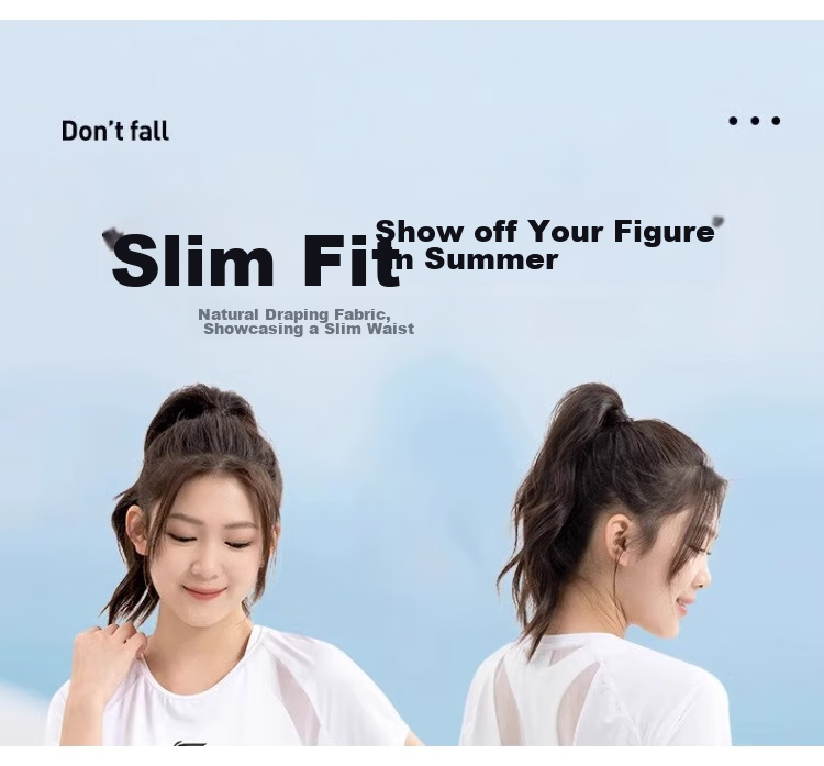Li-Ning Yoga Wear for Women, Mesh Back Short-Sleeve Top, Athletic Running Fitness Clothing, Fashionable And Slim-Fit 9