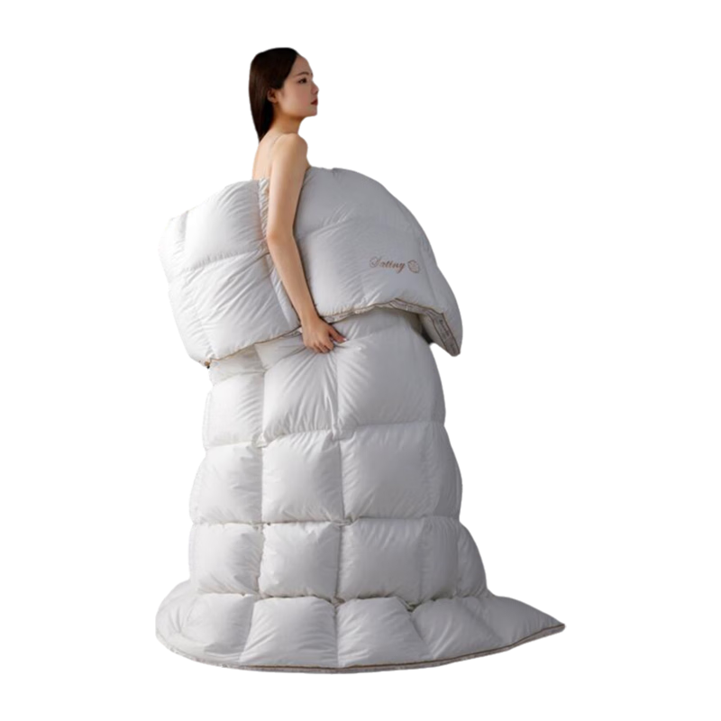 BEYOND Home Textile down Comforter, 180-Count Long-Staple Cotton, Imported 95% White Goose Down Duvet Winter Comforter, 1100g Filling, 200*230 Cm