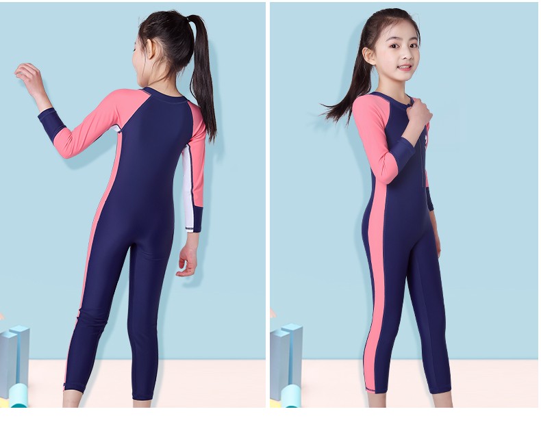 Yuke Children's Swimsuit, One-Piece Dress Style for Older Girls, Swimwear Set (Including Swimming Cap, Storage Bag, And Compressed Towel) 13