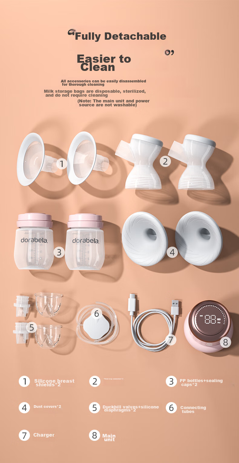 Dora Bela Electric Breast Pump, Double-Sided Painless Fully Automatic High-Suction Milk Extractor, Variable Frequency Breast Milk Suction Device, Postpartum Massage And Milk Collectio 22