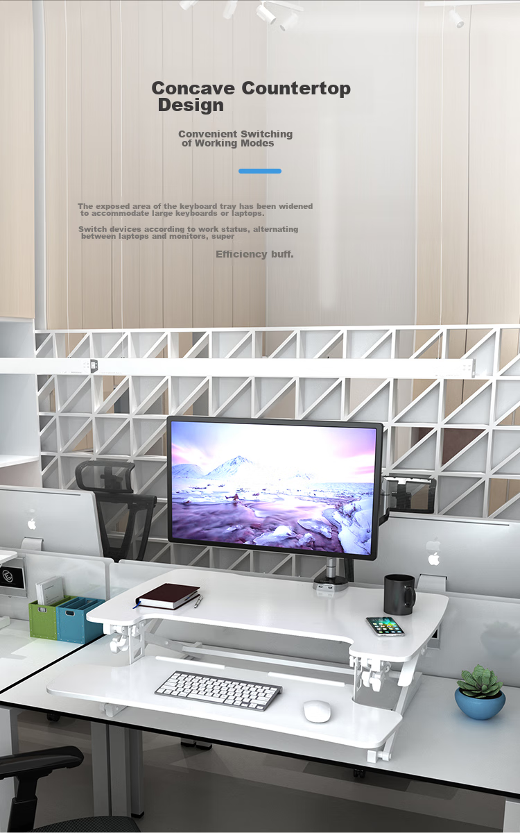 Loctek Adjustable Standing Desk with Folding Top, Height Adjustable Workstation for Sitting And Standing Alternately, M2S Elegant White 15