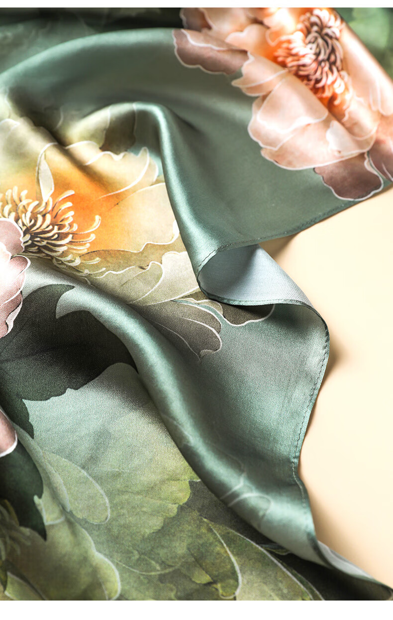 Hangsifu Silk Chinese-Style Scarf, Mulberry Silk Shawl, Birthday Gift for Mom, Practical Gift Box for Women, Machine Gree 11