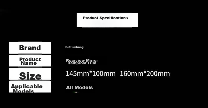 Zhunhang Car Rearview Mirror Rain Film, Reversing Mirror Waterproof Sticker, Side Window Anti-Fog And Anti-Glare High-Definition Water Repellent Film, Universal Fit 17