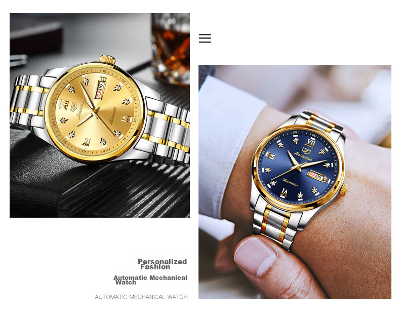 JIN SHI DUN Men's Automatic Mechanical Watch Swiss Certified Brand Luminous Ruby Bearings Valentine's Day Gift for Boyfriend 20