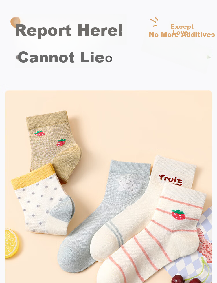 LangSha Children's Socks, Girls' Spring And Summer Cotton Mesh Mid-Calf Socks, Breathable Thin Socks 5