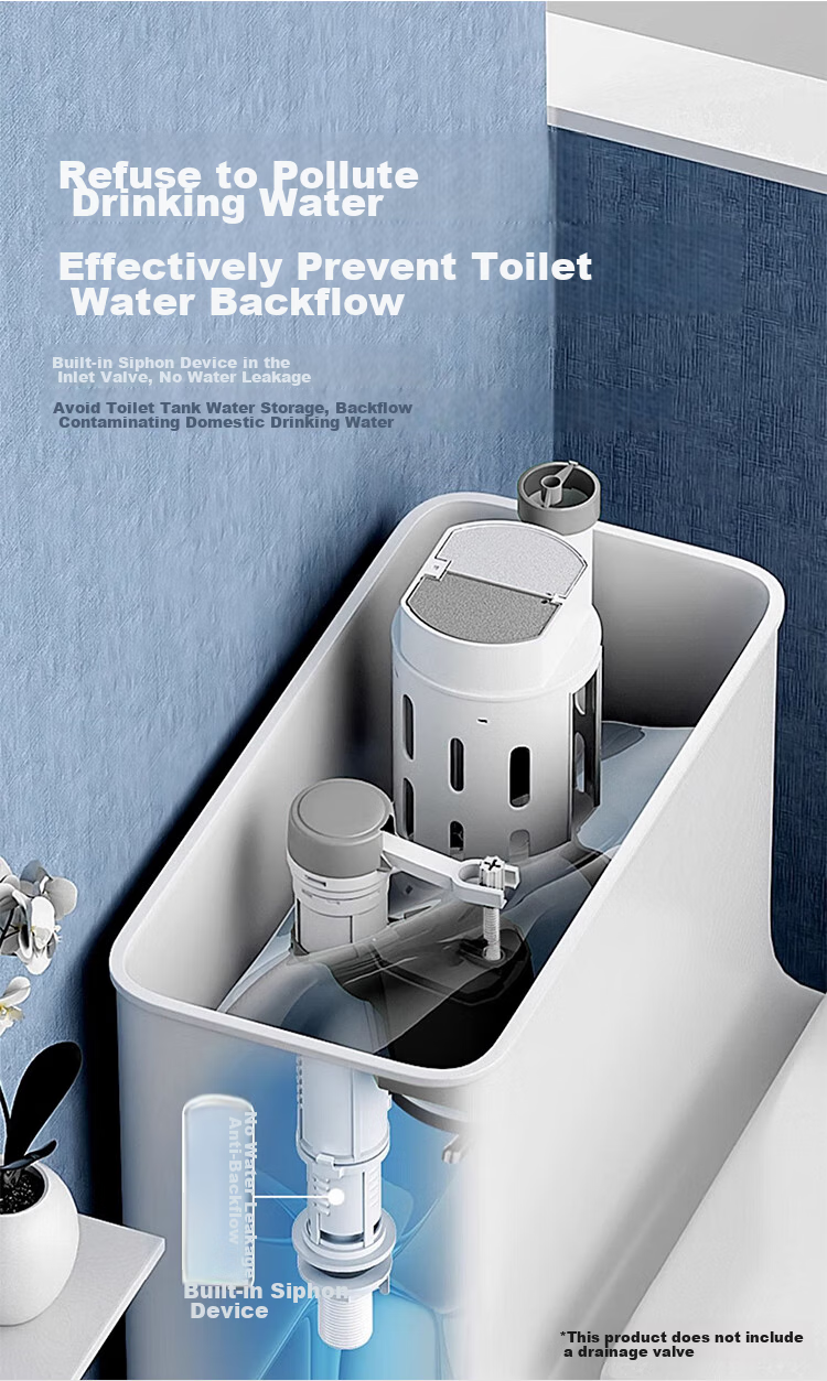 Pollock Toilet Inlet Valve, Toilet Accessories, Bathroom Toilet Water Inlet Valve, Universal Water Tank Inlet, Adjustable Water Flow JSF 4