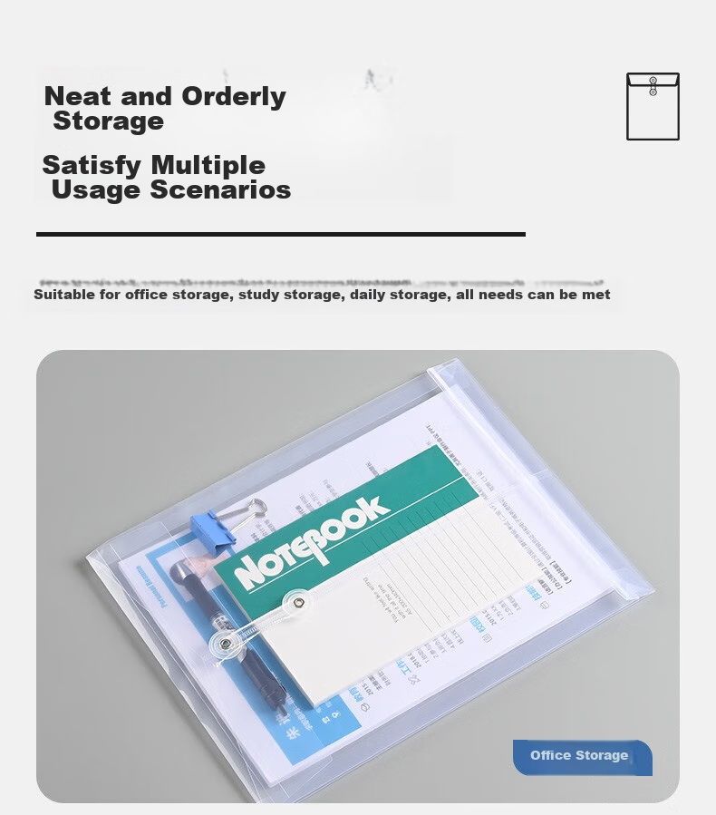 Taidang 10 Transparent File Folders, 3cm Plastic A4 Size, Waterproof Document Bags, PP Office File Storage, Thickened Version TA02155 9