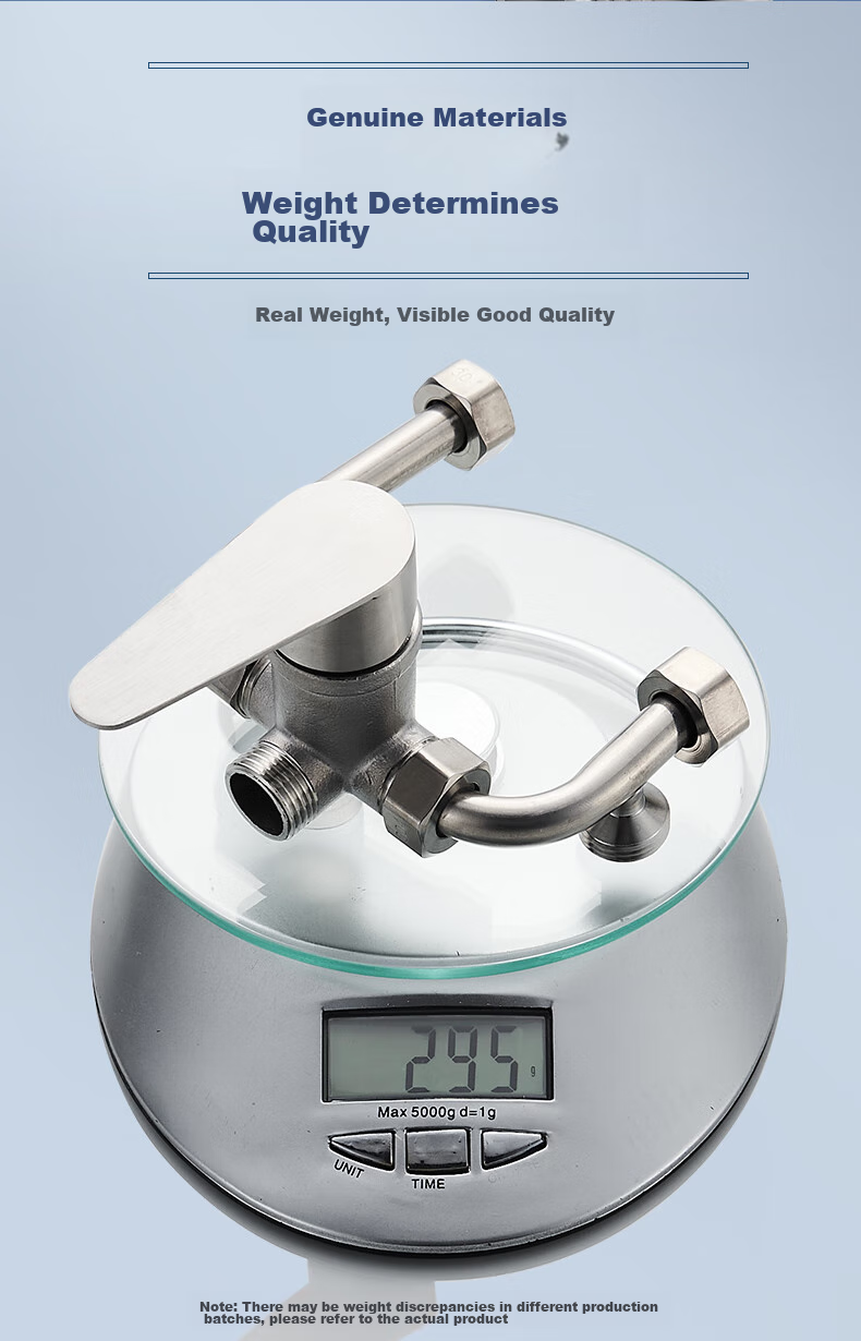 BSITN Electric Water Heater Mixing Valve, 304 Stainless Steel Shower Switch, Hot And Cold U-Shaped Valve, Surface-Mounted Shower Faucet Accessories, B039 12