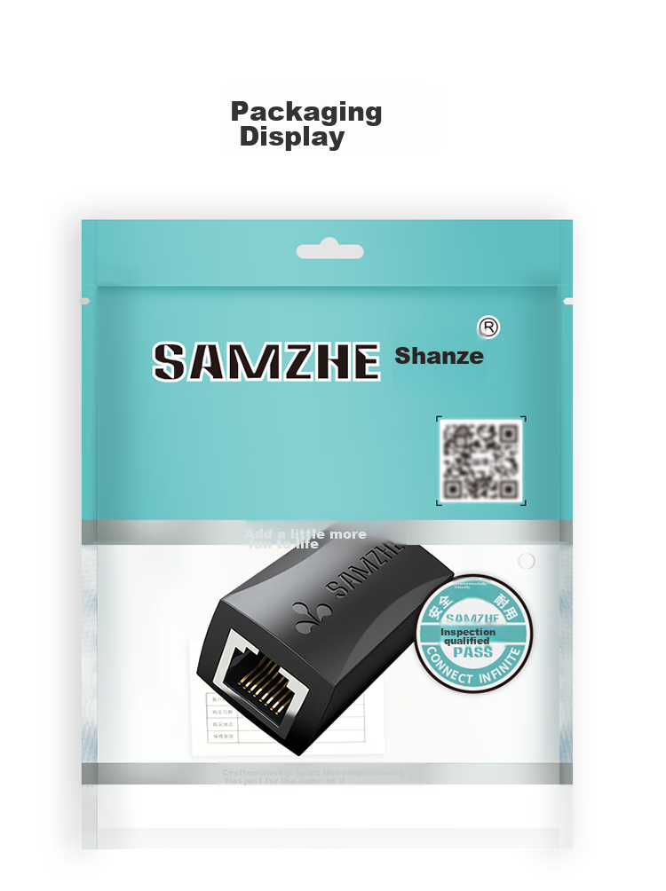 SAMZHE Network Cable Coupler Adapter, Gigabit Network Extension Connector Converter, RJ45 Network Port Straight-Through Module Suitable for Cat5/6/7 Network Cables, Pack of 5, 105BK 16