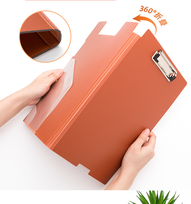 TIANSE A4 File Folder, Vertical Folding Board Clip, Thickened Foam PP Conference Folder, Secretary Folder, Document Folder, Exam Paper Folder, Signature Presentation Folder, Office Supplies TS-1632, Antique Bronze Brow 6