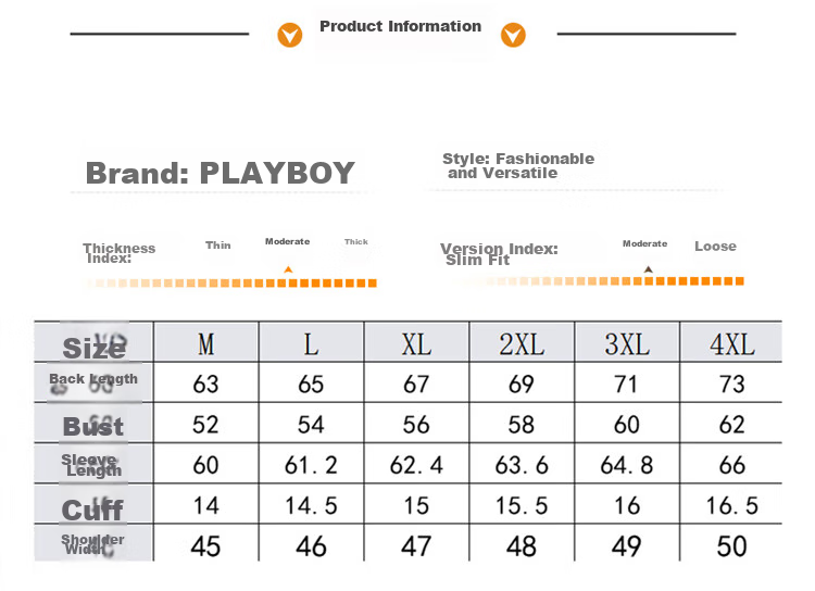 PLAYBOY Men's Autumn Winter Jacket Casual Baseball Jacket Trendy Japanese Style Premium Men's Clothing 7