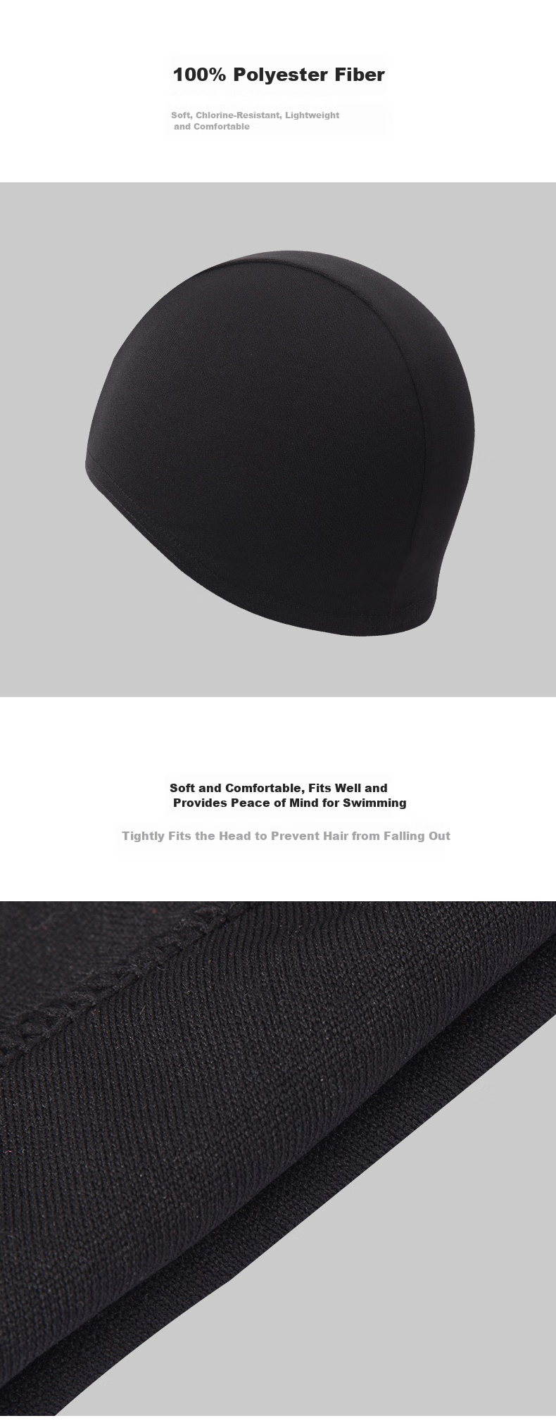 Speedo Adult Swim Cap, Comfortable Breathable Waterproof Quick-Drying High-Elasticity Swimming Training Diving Adult Swim Fabric Cap, Unisex for Men And Wome 2