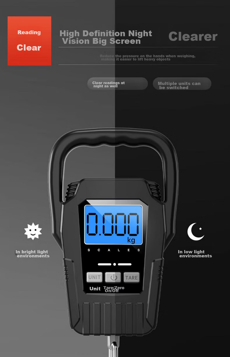 Kaifeng Handheld Scale, Electronic Scale, Portable Scale, Gram Scale, Vegetable Scale, Express Delivery Hanging Scale, High-Precision Luggage Scale, 50kg Capacity 9