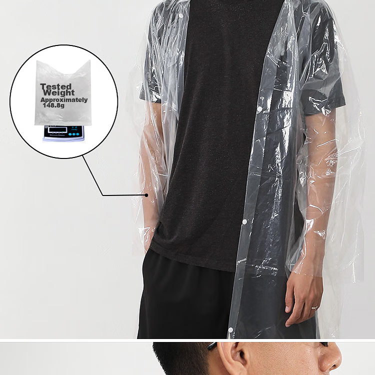 Lehuolvxing Disposable Raincoat, Thickened Adult Hiking Outdoor Concert All-In Full-Body Heavy Rain Protection Poncho, Long Style with Large Brim 4