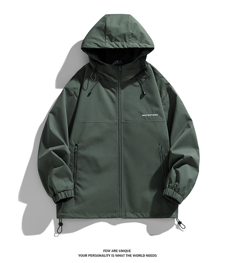 GENIOLAMODE Men's Jacket, Autumn Casual Outdoor Hiking, Water-Repellent, Windproof, Functional Trendy Workwear Coat, Dark Green, 2XL 8