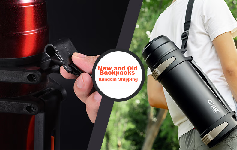 Cille Large Capacity Travel Kettle 304 Stainless Steel Household Electric Kettle Car-mounted Vacuum Outdoor Insulated Water Bottle Black 1.9L 1