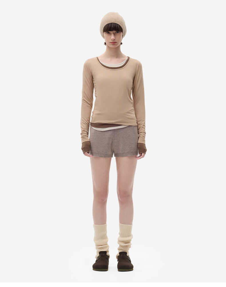 Bananain Liu Haocun Edition Thermal Skin 301 + Women's Warm Cotton-Feel Antibacterial Moisture-Wicking Thermal Underwear Autumn Base Shirt 10