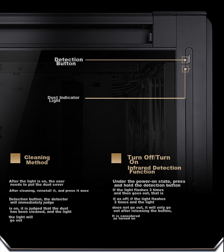 ASUS Chuangmeng 60 PA602 Walnut Art Edition Case, Powerful Cooling, Infrared Dust Detection, Tool-Free Disassembly And Assembly, Power Button Lock, PWM One-Button Setting 7