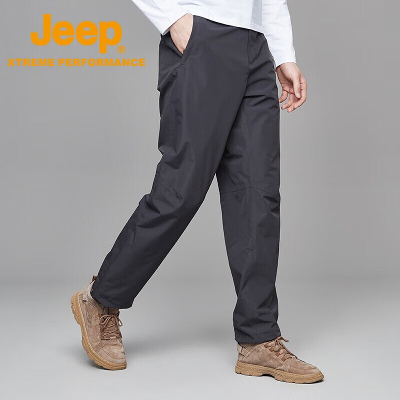 Jeep Men's Outdoor Windproof Warm Fleece Pants, Breathable Moisture-Wicking Durable Hiking Climbing Fleece Trousers for Me