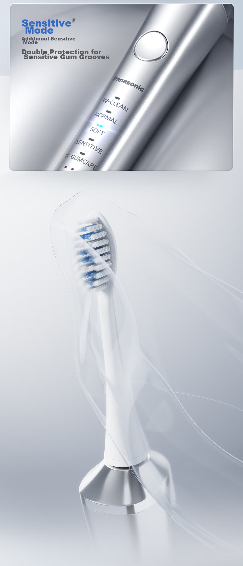 Panasonic Electric Toothbrush with Dual Motors, Horizontal And Vertical Vibration, Floating Charging, Gum Protection, And Interdental Cleaning for Adults, Couples Gift Box, Birthday And New Year Present for Men And Women PDP67 Blue 7