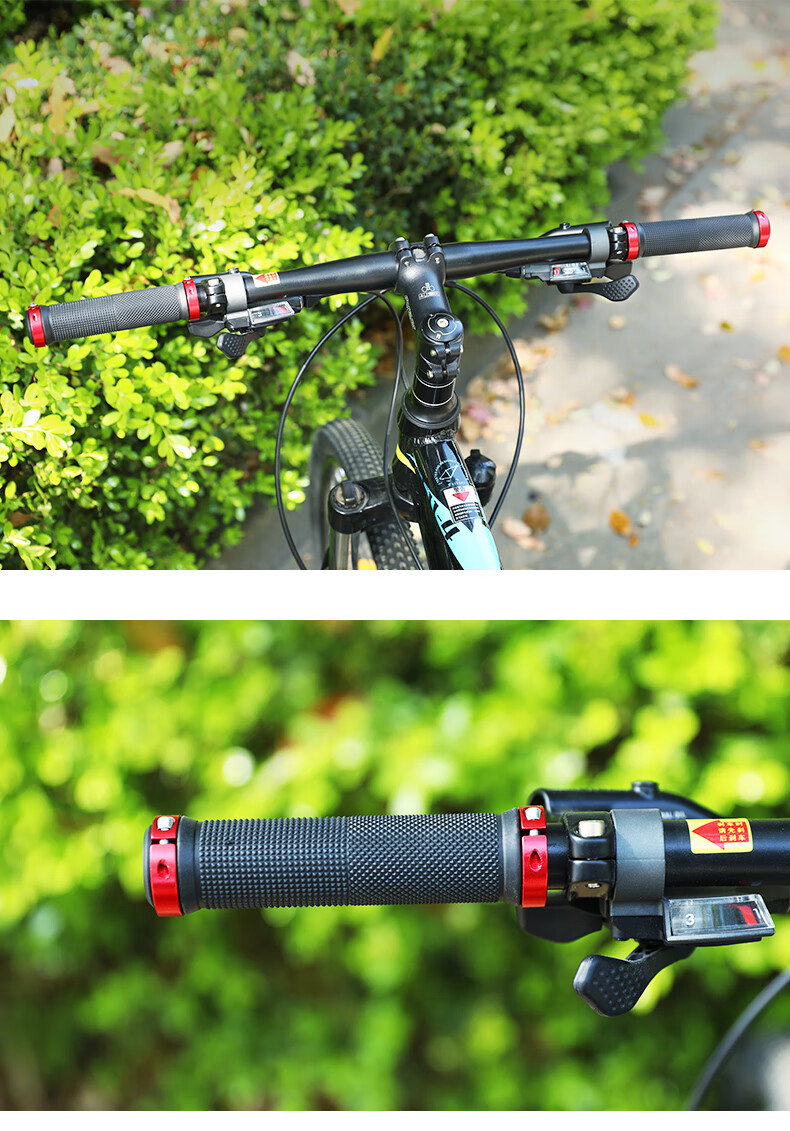 FG FLYING PIGEON Mountain Bike Handlebar Grip, Universal Wear-Resistant Rubber Horn Handlebar Cover with Double Buckle Locking Mechanism 3