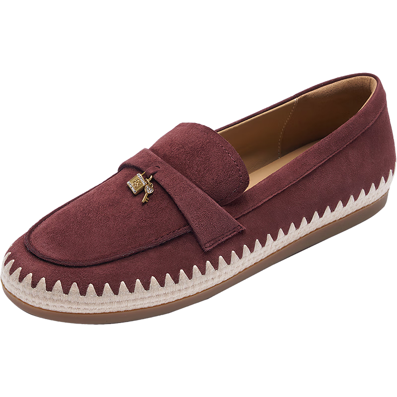 Le Saunda 26 Spring Summer New Retro Casual Versatile Commuter Loafers Fisherman Shoes Women 6T15301 Rust Red BOS 34