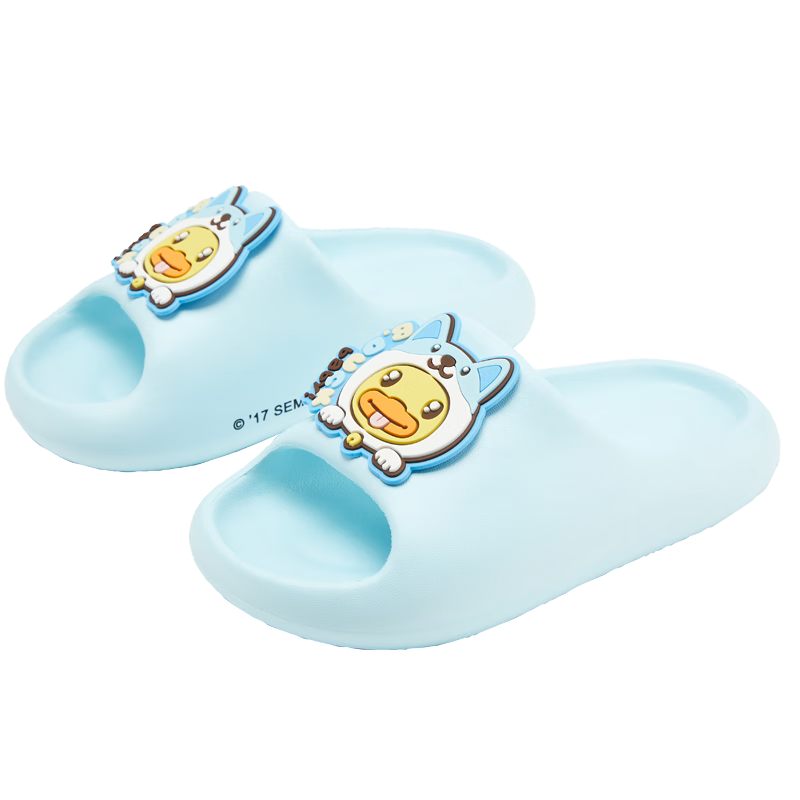 B.Duck Children's Slippers, Boys And Girls Soft-Soled Indoor Cartoon Home Slides, All Seasons, Model 5901, Blue, Size 38