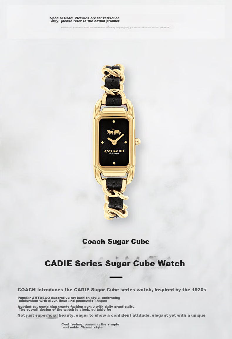 COACH CADIE Series Leather Strap Quartz Women's Watch 14504281, Khun Xue'er Style, Gift/giving 1