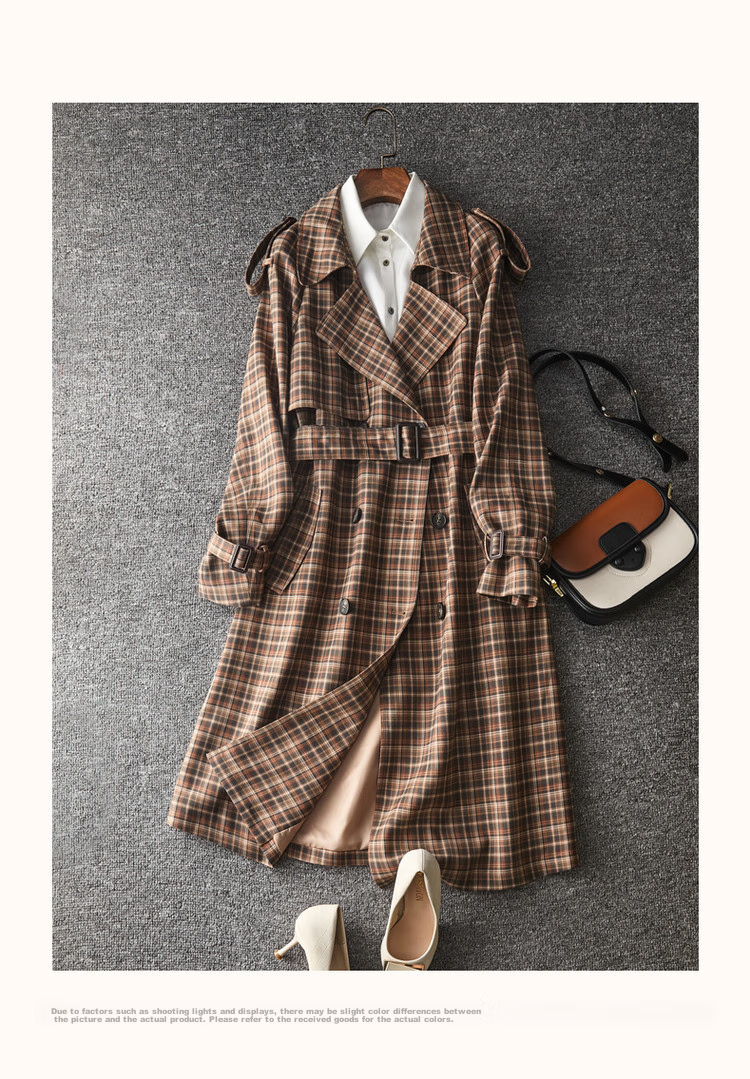 Dme [Suit Collar Trench Coat], Spring And Autumn Commuter Double-Breasted Straight Trench Coat, Women's Long Style 10