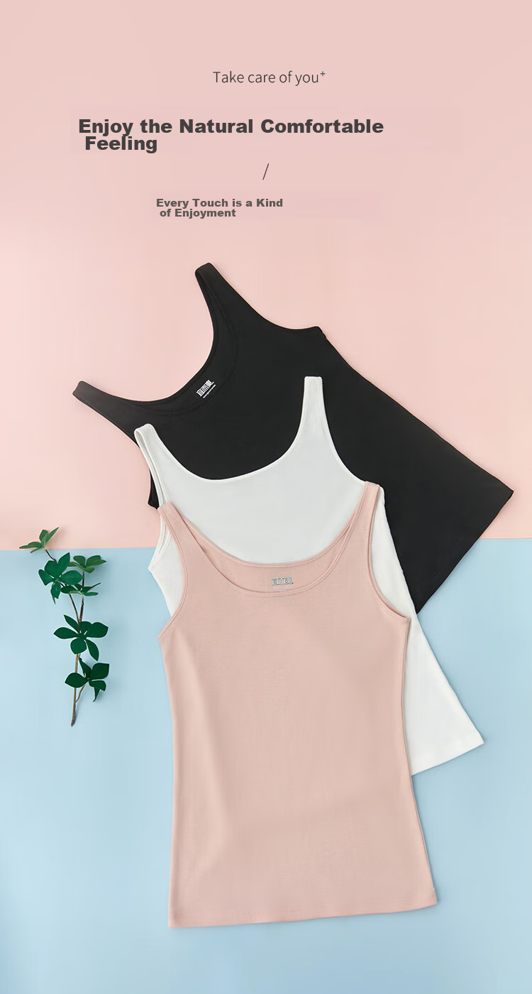 Yiershuang [3A Antibacterial] Women's Ribbed Tank Top Slim-Fit Undershirt, 1 Piece 2