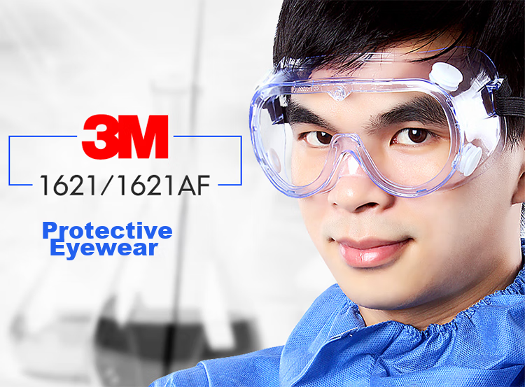 3M 1621AF Safety Goggles, Industrial Cutting, Dust Protection, Cycling Splash-Proof, Anti-Fog Glasses Cover, Laboratory Myopia Protectio 1