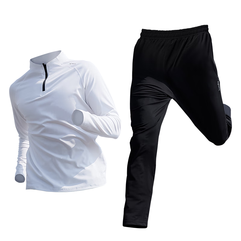 BURUITE Fitness Wear for Men, Running Sportswear Set, Badminton Outfit, Basketball Quick-Dry Clothes, High-Elasticity Training Morning Jogging Clothes, Cycling Apparel