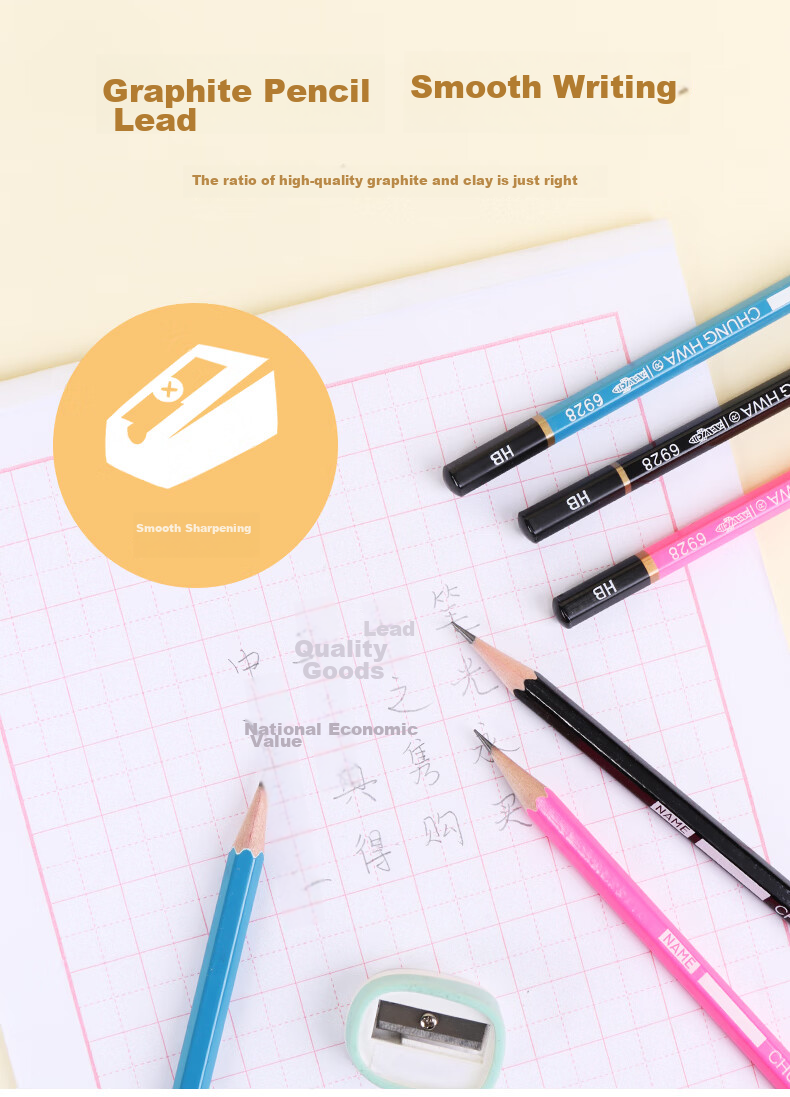 Zhonghua [Back to School Essential] Zhonghua Hexagonal HB Student Pencils for Office Writing, Pack of 12, Model 6928 5