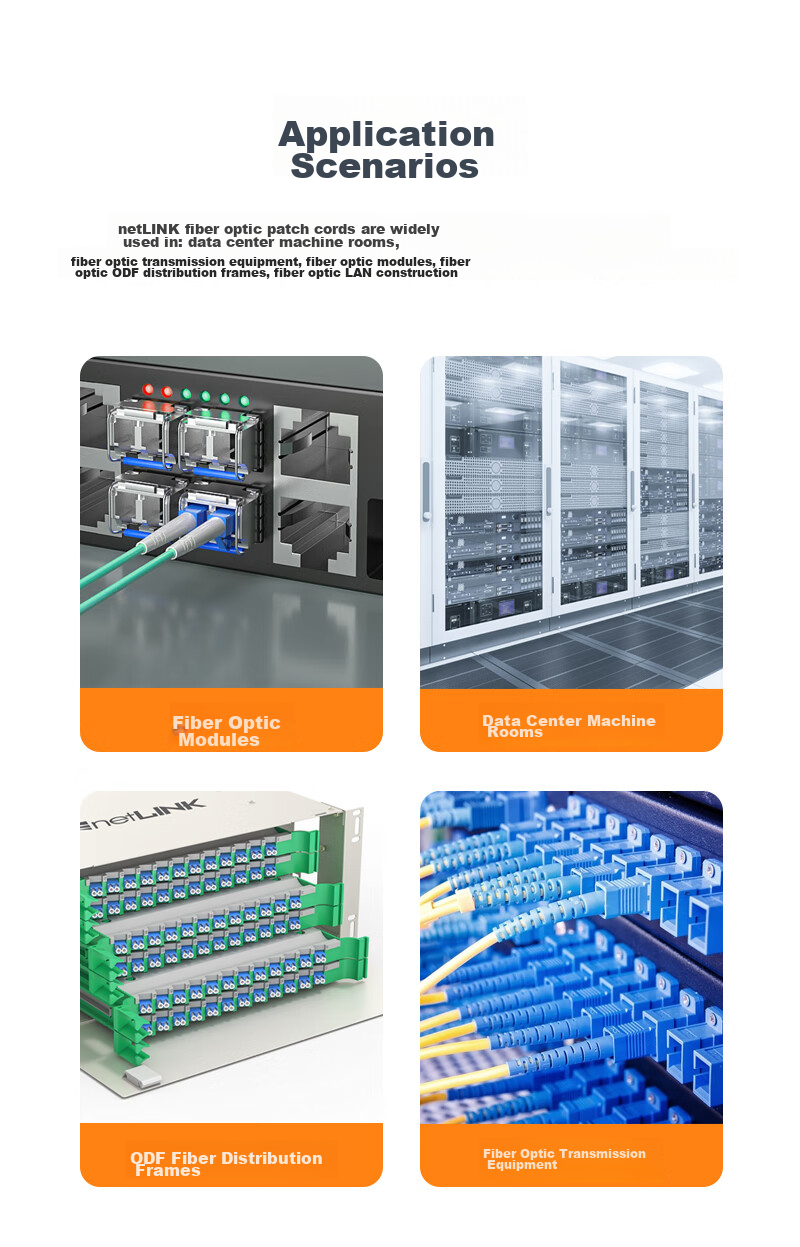 NetLINK Telecom-Grade 10 Gigabit Fiber Optic Patch Cable LC-LC Multi-Mode Dual-Core 15 Meters Bidirectional Optical Cable Pigtail OM3 50/125μm Low Smoke Zero Halogen Indoor Fiber Optic Cable HTF-WM2215 9